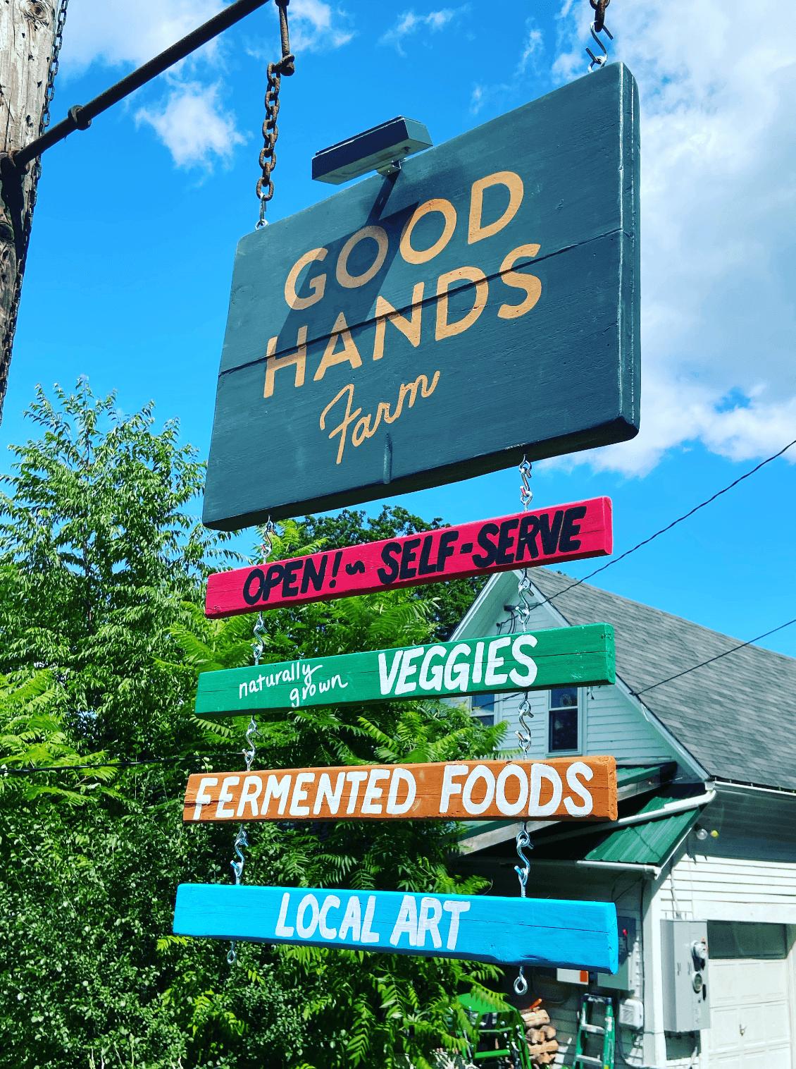 The farm stand sign